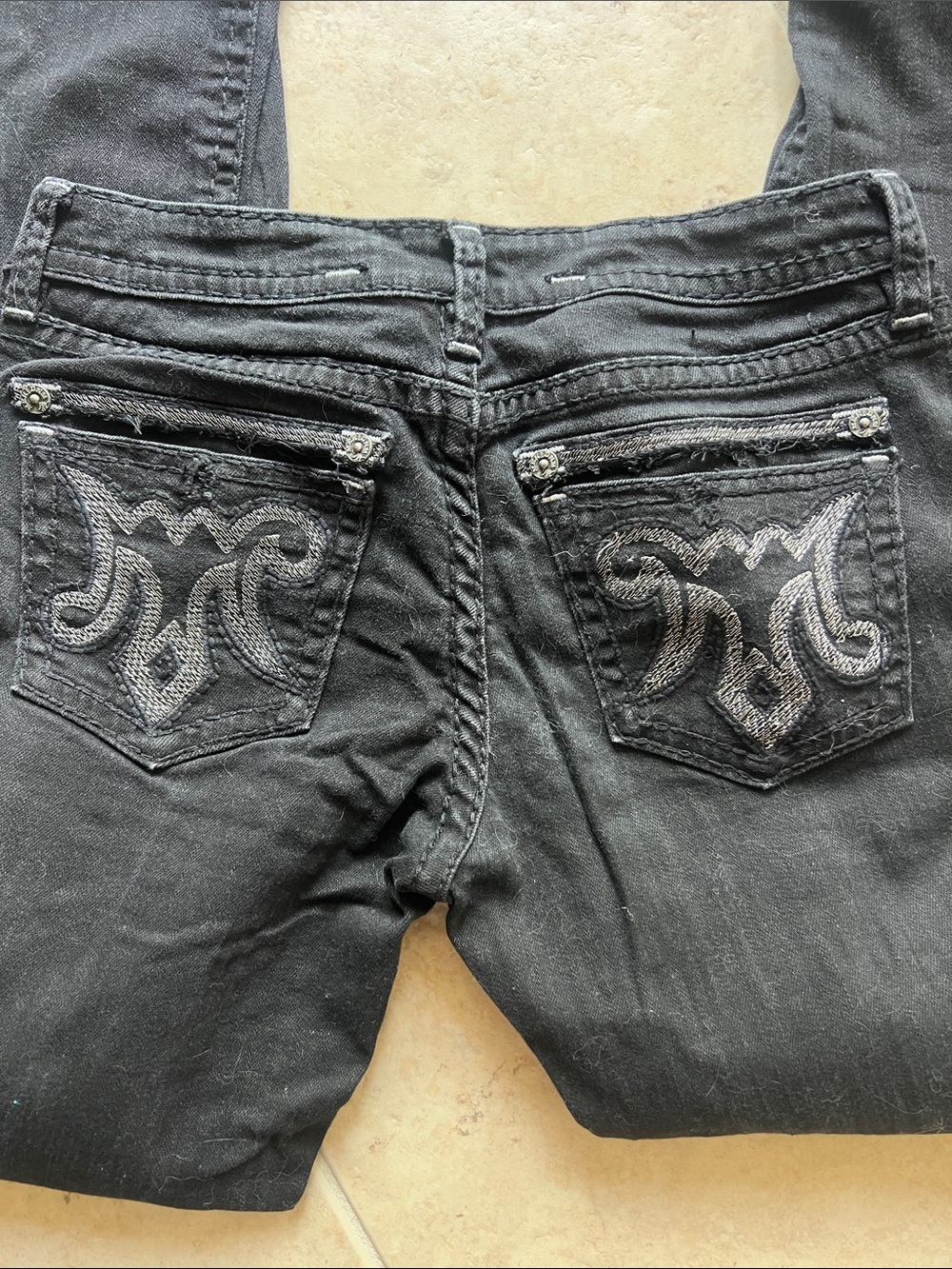 Women's Black MEK Embroidered Pocket Jeans